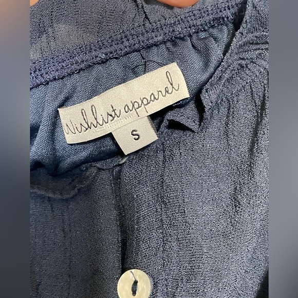 Magnolia Boutique Off The Shoulder Button Down High Low Maxi Dress, Navy, Small - Picture 9 of 9